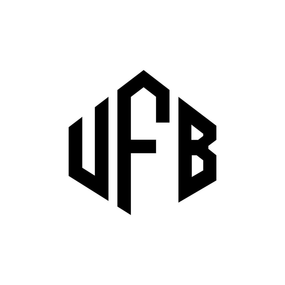 ufb bokstavslogotypdesign med polygonform. ufb polygon och kubform logotypdesign. ufb hexagon vektor logotyp mall vita och svarta färger. ufb monogram, affärs- och fastighetslogotyp.