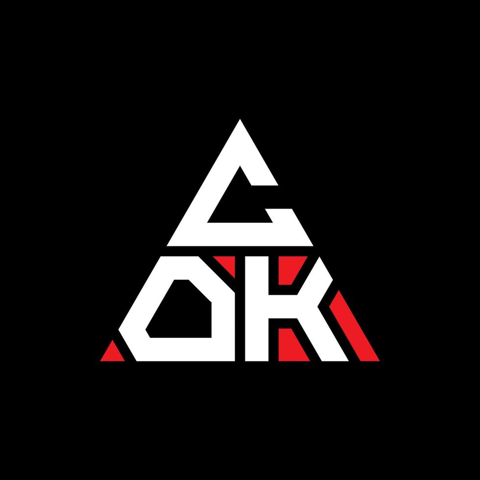 Cok-Dreieck-Buchstaben-Logo-Design mit Dreiecksform. Cok-Dreieck-Logo-Design-Monogramm. Cok-Dreieck-Vektor-Logo-Vorlage mit roter Farbe. Cok dreieckiges Logo einfaches, elegantes und luxuriöses Logo. vektor