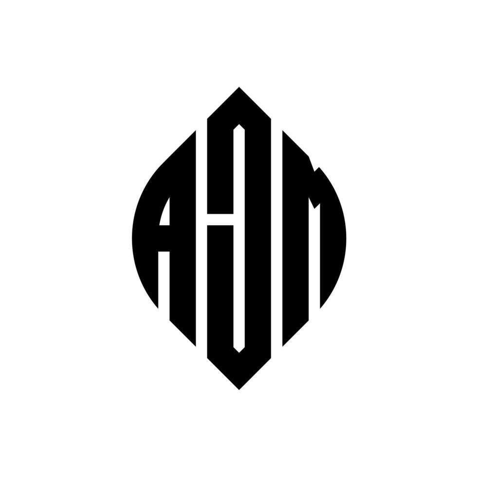 Ajm-Kreisbuchstaben-Logo-Design mit Kreis- und Ellipsenform. ajm Ellipsenbuchstaben mit typografischem Stil. Die drei Initialen bilden ein Kreislogo. Ajm-Kreis-Emblem abstrakter Monogramm-Buchstaben-Markierungsvektor. vektor