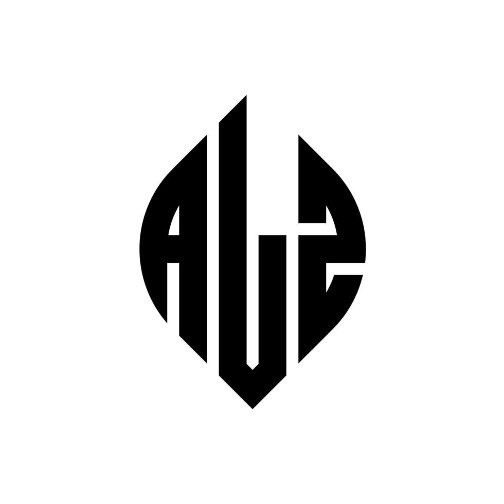 alz-Kreis-Buchstaben-Logo-Design mit Kreis- und Ellipsenform. alz ellipsenbuchstaben mit typografischem stil. Die drei Initialen bilden ein Kreislogo. alz Kreisemblem abstrakter Monogramm-Buchstabenmarkierungsvektor. vektor