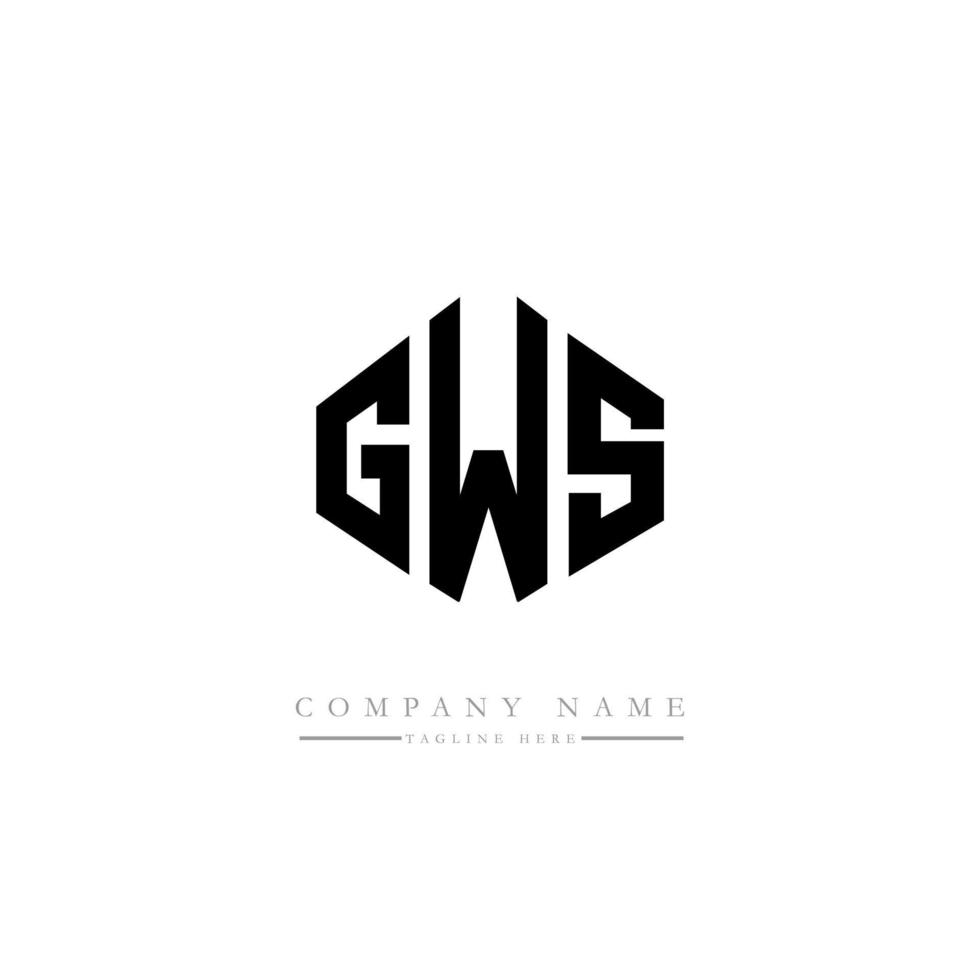 gws letter logotyp design med polygon form. gws polygon och kubform logotypdesign. gws hexagon vektor logotyp mall vita och svarta färger. gws monogram, affärs- och fastighetslogotyp.