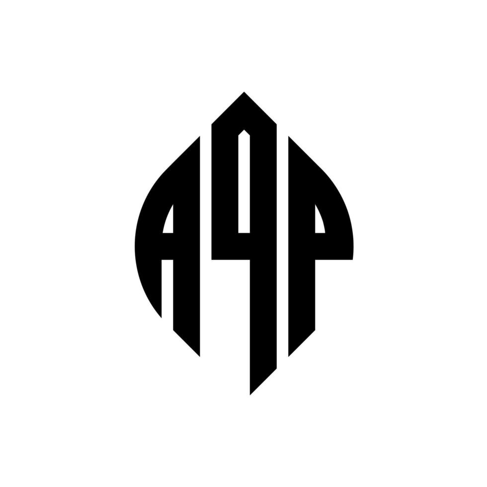 aqp cirkelbokstavslogotypdesign med cirkel och ellipsform. aqp ellipsbokstäver med typografisk stil. de tre initialerna bildar en cirkellogotyp. aqp cirkel emblem abstrakt monogram brev märke vektor. vektor