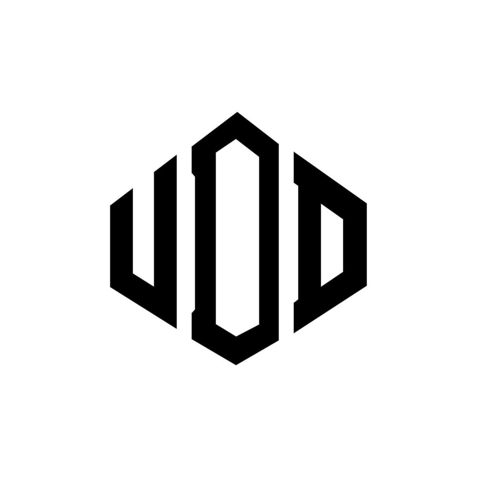 udd bokstavslogotypdesign med polygonform. udd polygon och kub form logotyp design. udd hexagon vektor logotyp mall vita och svarta färger. udd monogram, affärs- och fastighetslogotyp.