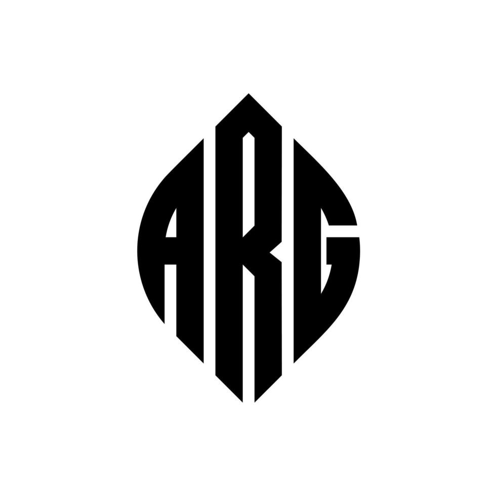 arg Kreisbuchstabe-Logo-Design mit Kreis- und Ellipsenform. arg Ellipsenbuchstaben mit typografischem Stil. Die drei Initialen bilden ein Kreislogo. arg kreis emblem abstraktes monogramm buchstabe mark vektor. vektor