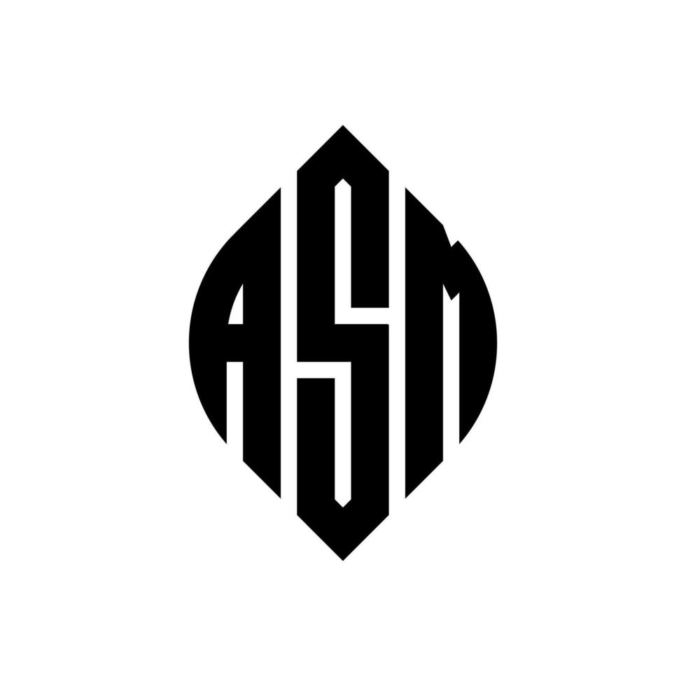 asm-Kreis-Buchstaben-Logo-Design mit Kreis- und Ellipsenform. Asm Ellipsenbuchstaben mit typografischem Stil. Die drei Initialen bilden ein Kreislogo. Asm-Kreis-Emblem abstrakter Monogramm-Buchstaben-Markierungsvektor. vektor