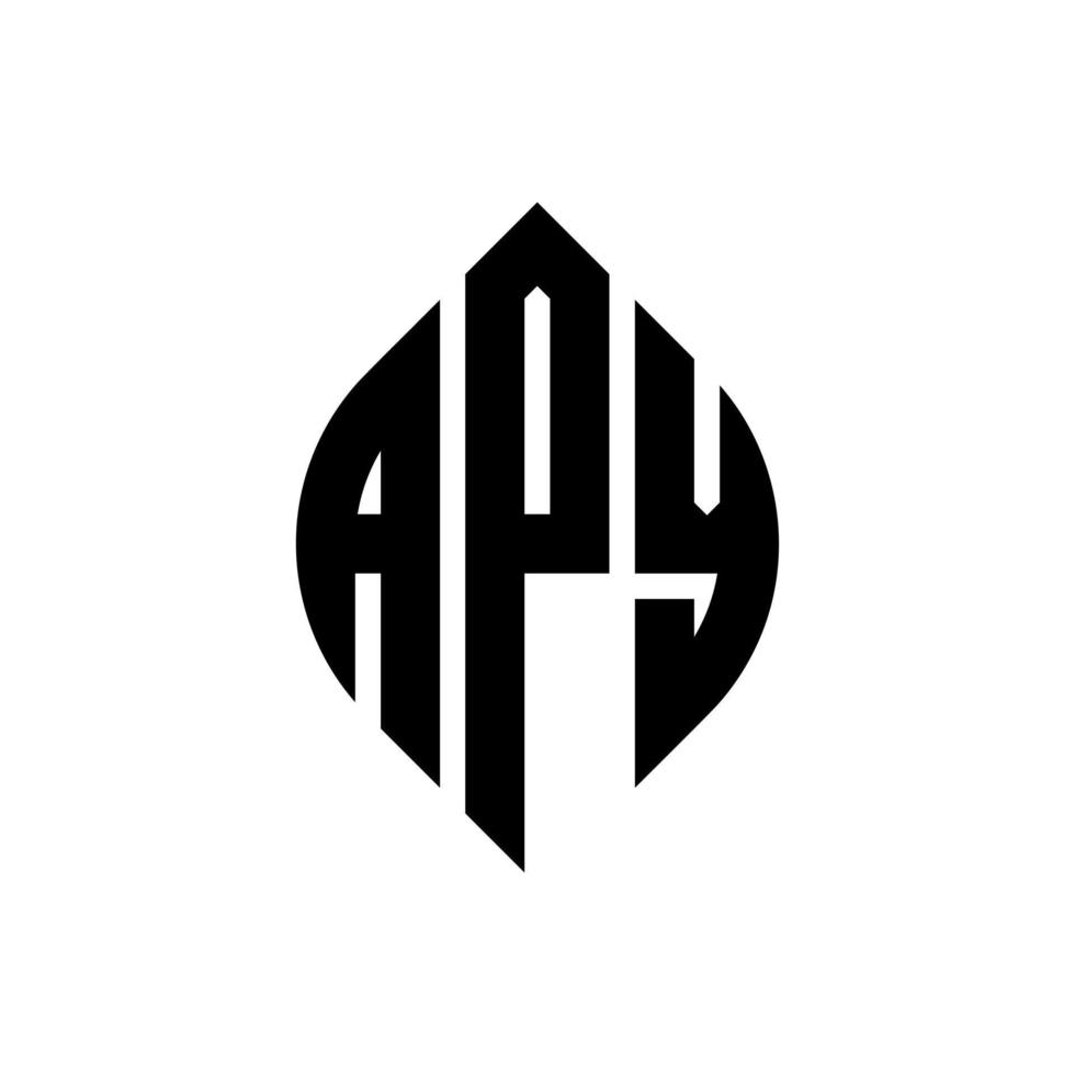 apy cirkel bokstavslogotyp design med cirkel och ellipsform. apy ellips bokstäver med typografisk stil. de tre initialerna bildar en cirkellogotyp. apy cirkel emblem abstrakt monogram brev märke vektor. vektor