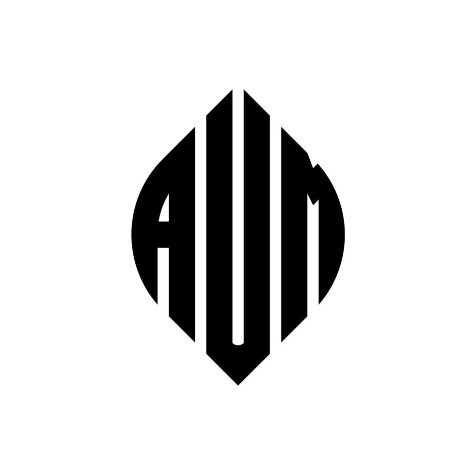 aum cirkel bokstavslogotyp design med cirkel och ellipsform. aum ellips bokstäver med typografisk stil. de tre initialerna bildar en cirkellogotyp. aum cirkel emblem abstrakt monogram brev märke vektor. vektor