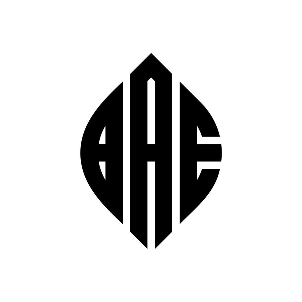 bae-Kreis-Buchstaben-Logo-Design mit Kreis- und Ellipsenform. bae ellipsenbuchstaben mit typografischem stil. Die drei Initialen bilden ein Kreislogo. Bae-Kreis-Emblem abstrakter Monogramm-Buchstaben-Markierungsvektor. vektor