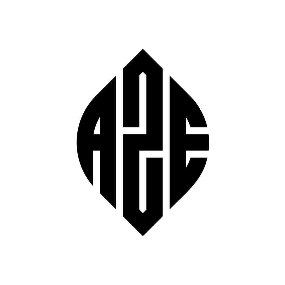 Aze-Kreis-Buchstaben-Logo-Design mit Kreis- und Ellipsenform. aze ellipsenbuchstaben mit typografischem stil. Die drei Initialen bilden ein Kreislogo. aze kreis emblem abstraktes monogramm buchstaben mark vektor. vektor