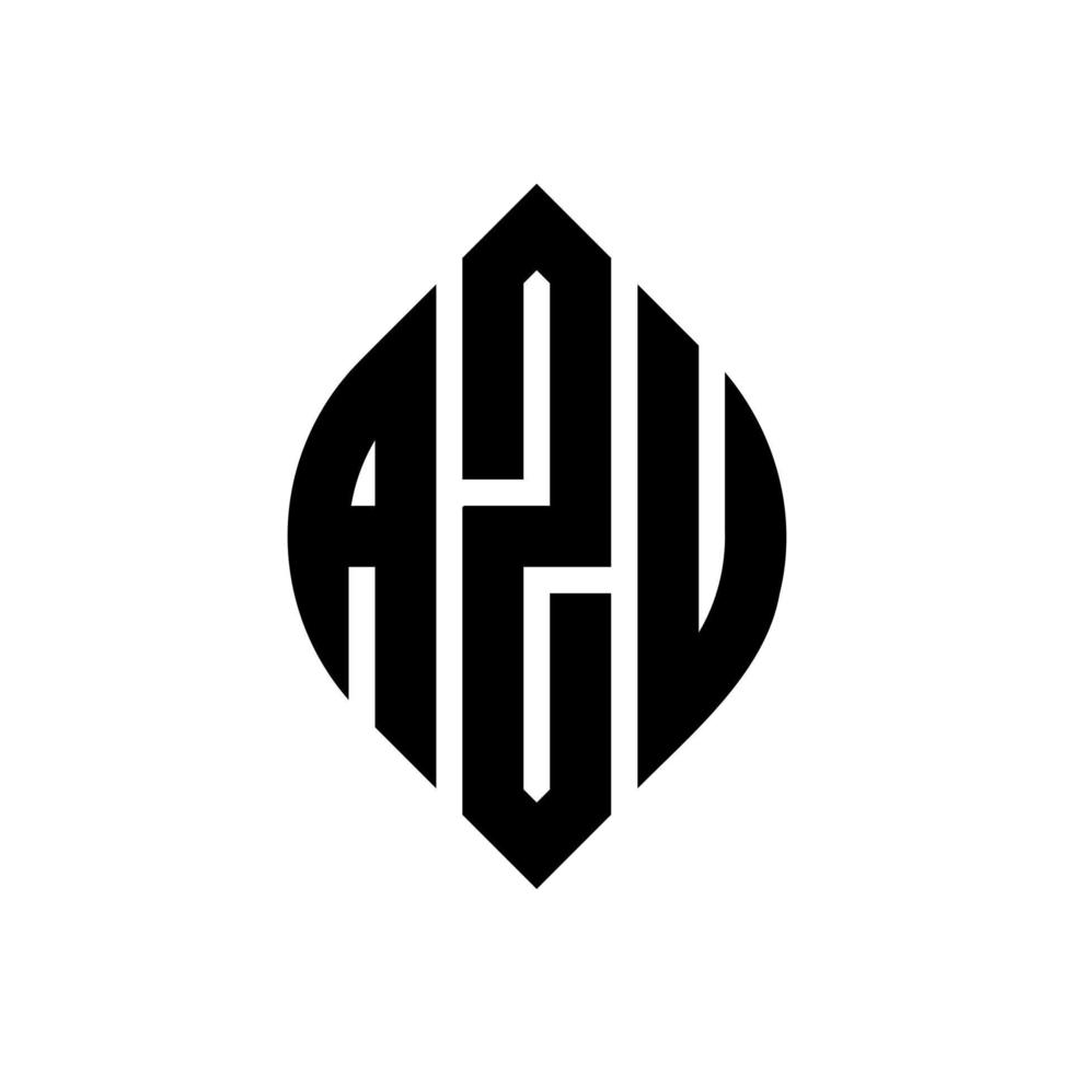 azu cirkel bokstavslogotyp design med cirkel och ellipsform. azu ellips bokstäver med typografisk stil. de tre initialerna bildar en cirkellogotyp. azu cirkel emblem abstrakt monogram bokstaven märke vektor. vektor