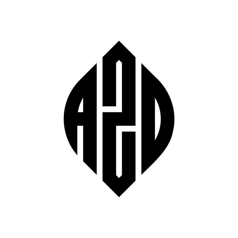 Azo-Kreis-Buchstaben-Logo-Design mit Kreis- und Ellipsenform. Azo-Ellipsenbuchstaben mit typografischem Stil. Die drei Initialen bilden ein Kreislogo. Azo-Kreis-Emblem abstrakter Monogramm-Buchstaben-Markenvektor. vektor