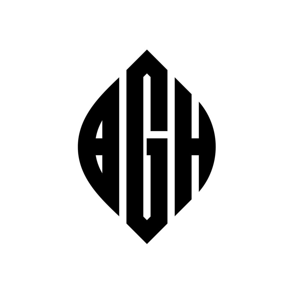 bgh cirkel bokstavslogotyp design med cirkel och ellipsform. bgh ellips bokstäver med typografisk stil. de tre initialerna bildar en cirkellogotyp. bgh cirkel emblem abstrakt monogram brev märke vektor. vektor