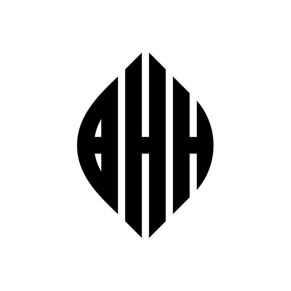 bhh cirkel bokstavslogotyp design med cirkel och ellipsform. bhh ellipsbokstäver med typografisk stil. de tre initialerna bildar en cirkellogotyp. bhh cirkel emblem abstrakt monogram bokstav märke vektor. vektor