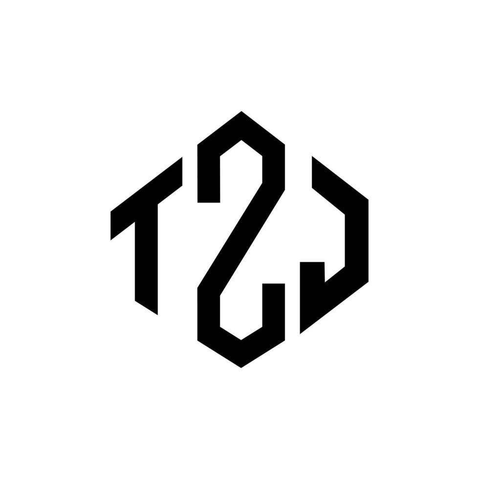 tzj-Buchstaben-Logo-Design mit Polygonform. tzj Logo-Design in Polygon- und Würfelform. tzj Sechseck-Vektor-Logo-Vorlage in weißen und schwarzen Farben. tzj-monogramm, geschäfts- und immobilienlogo. vektor