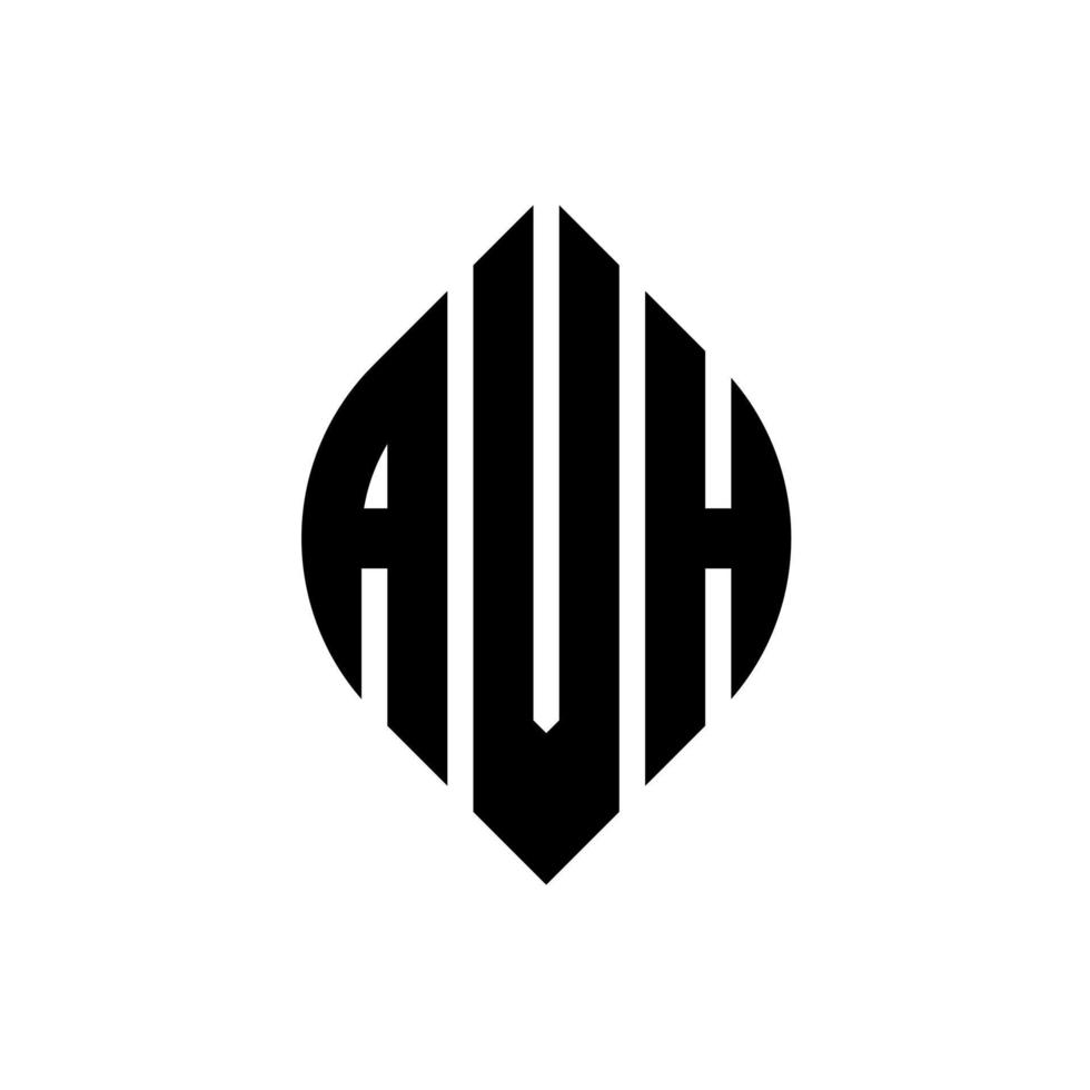 avh cirkelbokstavslogotypdesign med cirkel och ellipsform. avh ellipsbokstäver med typografisk stil. de tre initialerna bildar en cirkellogotyp. avh cirkel emblem abstrakt monogram bokstav märke vektor. vektor