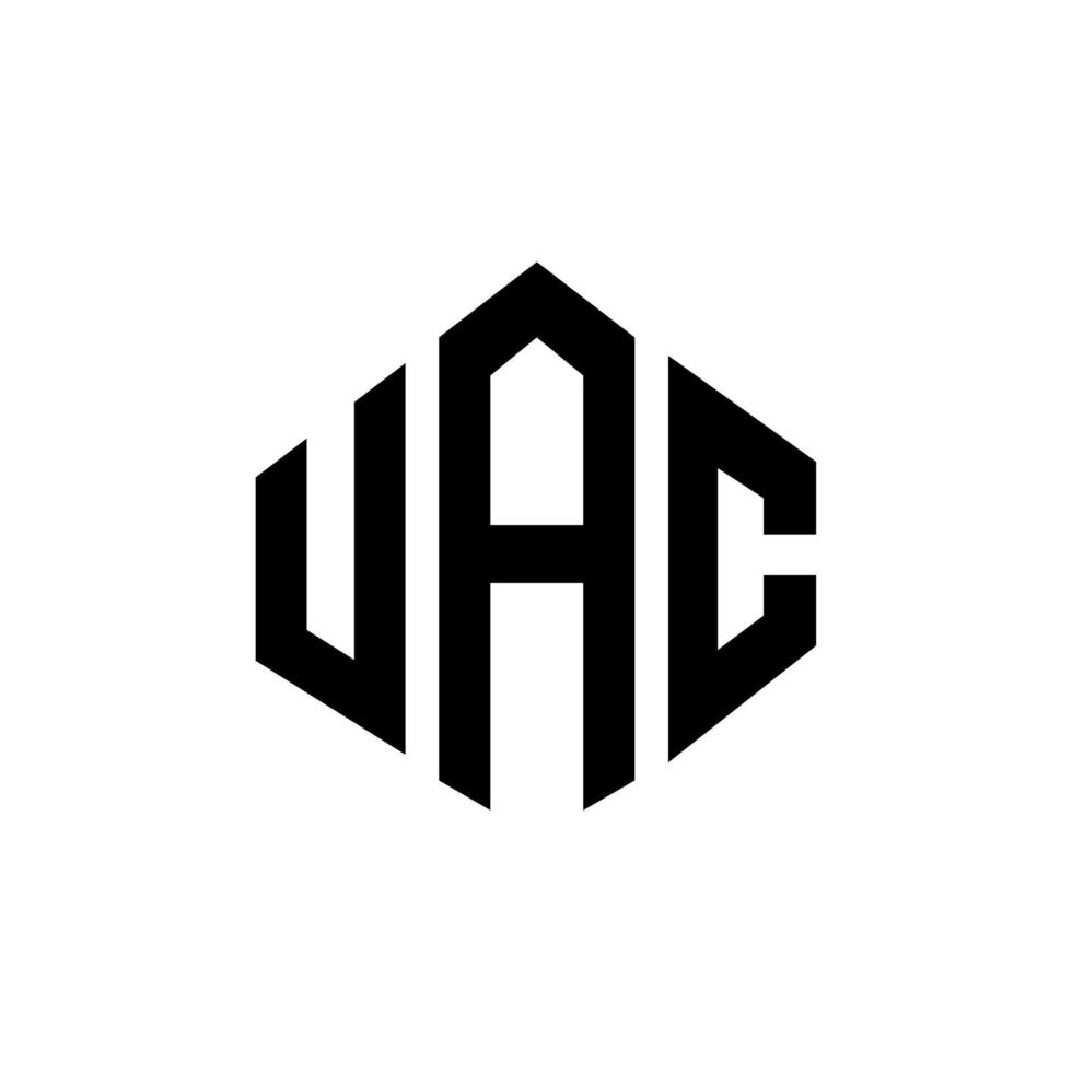 uac-Buchstaben-Logo-Design mit Polygonform. uac-polygon- und würfelform-logo-design. uac Sechseck-Vektor-Logo-Vorlage in weißen und schwarzen Farben. uac-monogramm, geschäfts- und immobilienlogo. vektor