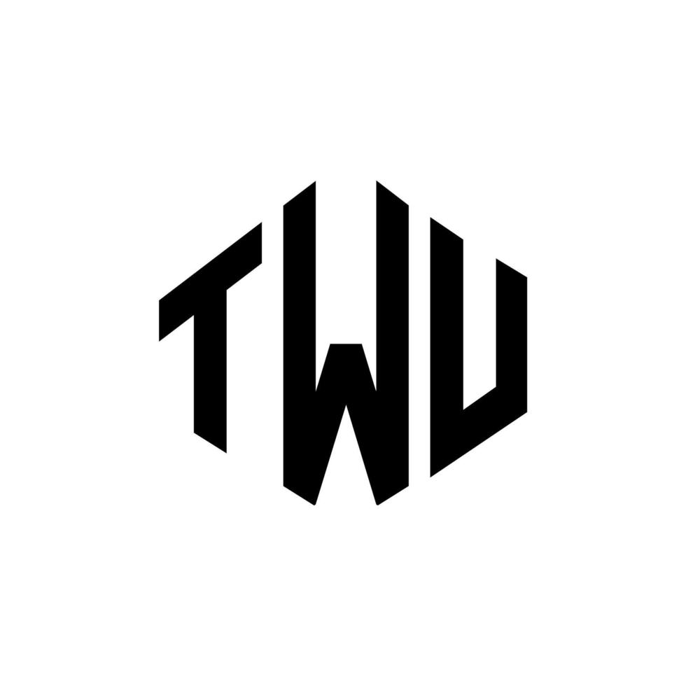 twu-Buchstaben-Logo-Design mit Polygonform. twu Logo-Design in Polygon- und Würfelform. Twu Sechseck-Vektor-Logo-Vorlage in weißen und schwarzen Farben. twu-monogramm, geschäfts- und immobilienlogo. vektor