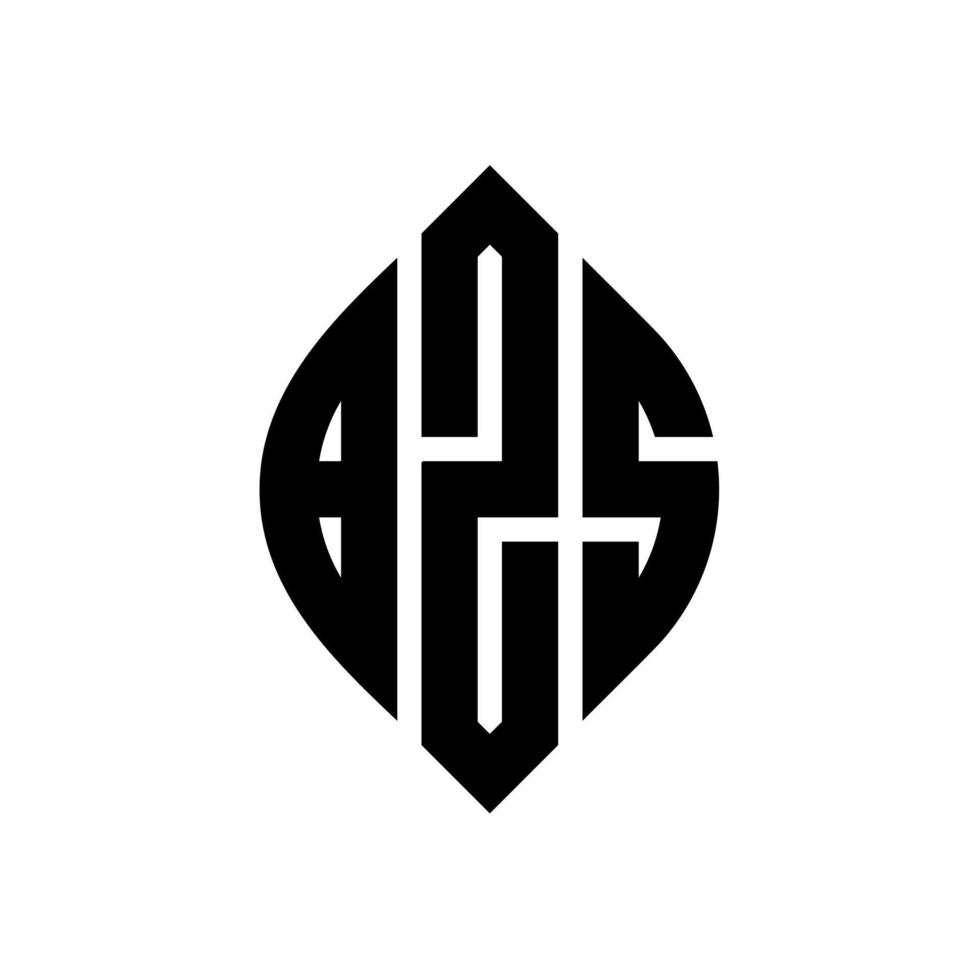 bzs-Kreisbuchstaben-Logo-Design mit Kreis- und Ellipsenform. bzs ellipsenbuchstaben mit typografischem stil. Die drei Initialen bilden ein Kreislogo. bzs-Kreis-Emblem abstrakter Monogramm-Buchstaben-Markierungsvektor. vektor