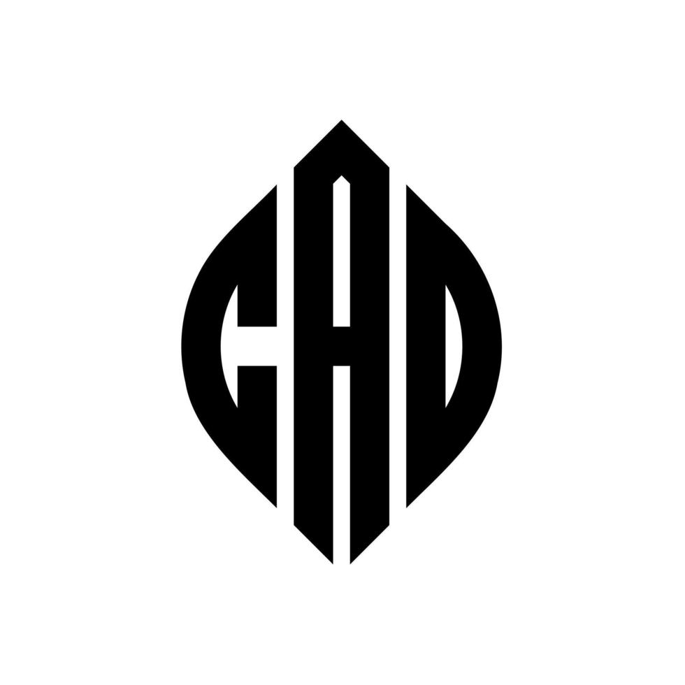 Cao-Kreis-Buchstaben-Logo-Design mit Kreis- und Ellipsenform. cao ellipsenbuchstaben mit typografischem stil. Die drei Initialen bilden ein Kreislogo. cao kreis emblem abstraktes monogramm buchstabe mark vektor. vektor