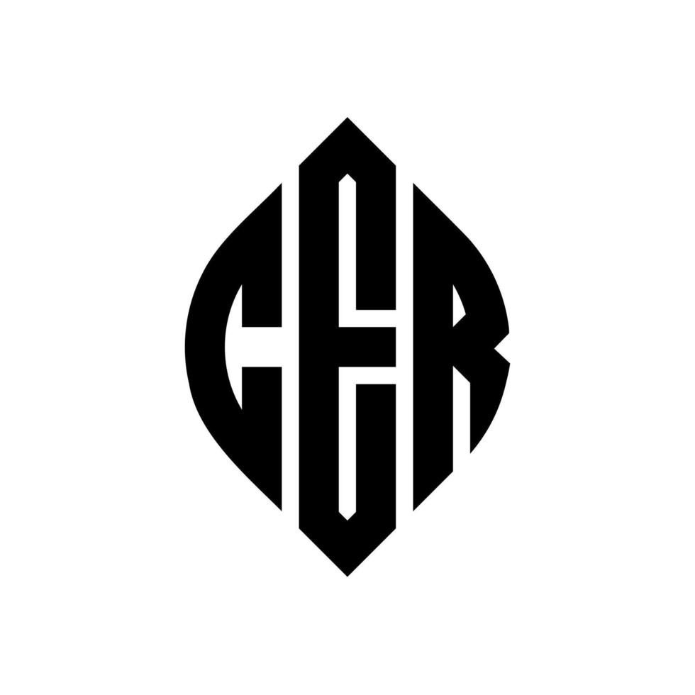 cer-Kreis-Buchstaben-Logo-Design mit Kreis- und Ellipsenform. Cer-Ellipsenbuchstaben mit typografischem Stil. Die drei Initialen bilden ein Kreislogo. Cer-Kreis-Emblem abstrakter Monogramm-Buchstaben-Markenvektor. vektor