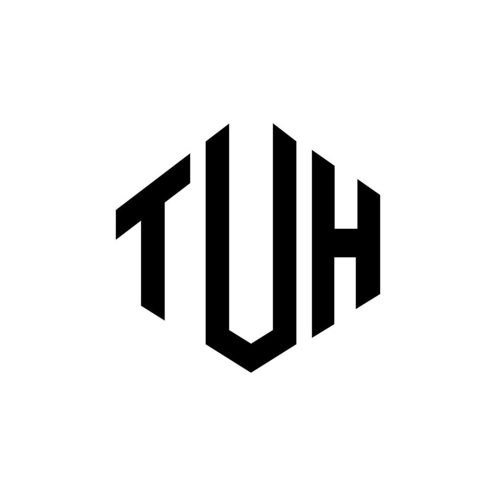 tuh-Buchstaben-Logo-Design mit Polygonform. tuh Polygon- und Würfelform-Logo-Design. tuh Sechseck-Vektor-Logo-Vorlage in weißen und schwarzen Farben. tuh monogramm, geschäfts- und immobilienlogo. vektor