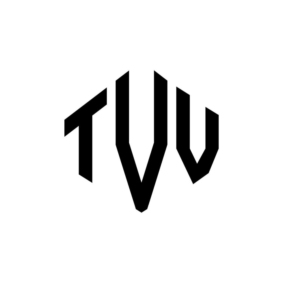 TVV-Brief-Logo-Design mit Polygonform. tvv Polygon- und Würfelform-Logo-Design. TVV Sechseck-Vektor-Logo-Vorlage in weißen und schwarzen Farben. tvv-monogramm, geschäfts- und immobilienlogo. vektor