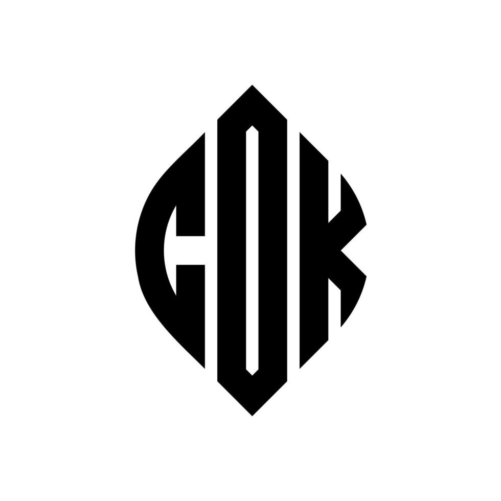 cok cirkel bokstavslogotyp design med cirkel och ellipsform. cok ellips bokstäver med typografisk stil. de tre initialerna bildar en cirkellogotyp. cok cirkel emblem abstrakt monogram brev märke vektor. vektor