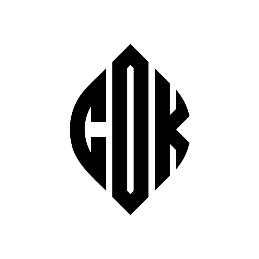 Cok-Kreis-Buchstaben-Logo-Design mit Kreis- und Ellipsenform. Cok-Ellipsenbuchstaben mit typografischem Stil. Die drei Initialen bilden ein Kreislogo. Cok-Kreis-Emblem abstrakter Monogramm-Buchstaben-Markierungsvektor. vektor