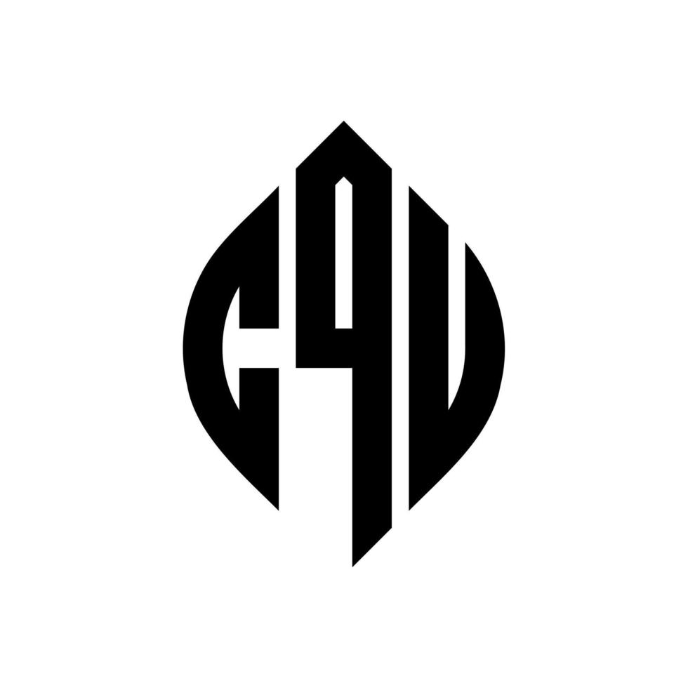 cq-Kreis-Buchstaben-Logo-Design mit Kreis- und Ellipsenform. cqu-ellipsenbuchstaben mit typografischem stil. Die drei Initialen bilden ein Kreislogo. Cqu-Kreis-Emblem abstrakter Monogramm-Buchstaben-Markierungsvektor. vektor