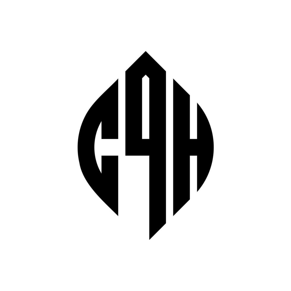 cqh-Kreis-Buchstaben-Logo-Design mit Kreis- und Ellipsenform. cqh Ellipsenbuchstaben mit typografischem Stil. Die drei Initialen bilden ein Kreislogo. cqh Kreisemblem abstrakter Monogramm-Buchstabenmarkierungsvektor. vektor