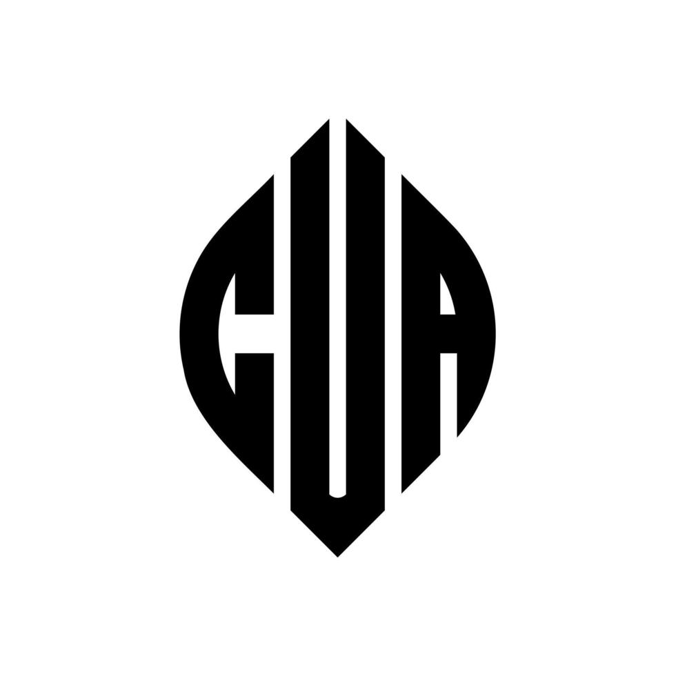 cua-kreisbuchstabe-logo-design mit kreis- und ellipsenform. cua ellipsenbuchstaben mit typografischem stil. Die drei Initialen bilden ein Kreislogo. Cua-Kreis-Emblem abstrakter Monogramm-Buchstaben-Markenvektor. vektor