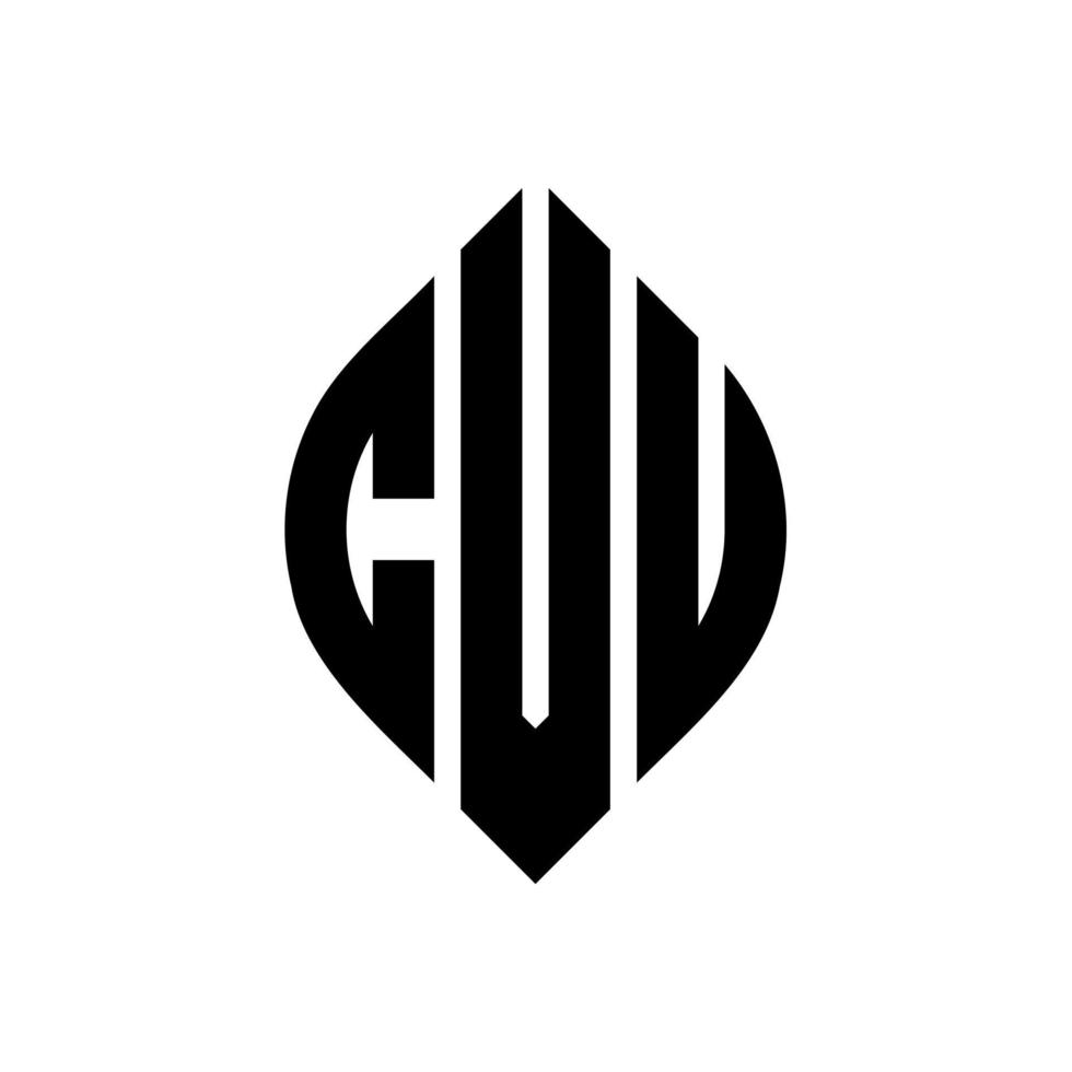 cvu-Kreisbuchstaben-Logo-Design mit Kreis- und Ellipsenform. cvu-ellipsenbuchstaben mit typografischem stil. Die drei Initialen bilden ein Kreislogo. cvu-Kreis-Emblem abstrakter Monogramm-Buchstaben-Markenvektor. vektor