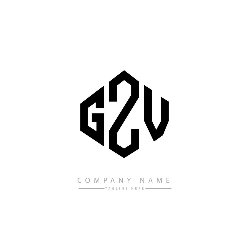 gzv-Buchstaben-Logo-Design mit Polygonform. gzv-polygon- und würfelform-logo-design. gzv Sechseck-Vektor-Logo-Vorlage in weißen und schwarzen Farben. gzv-monogramm, geschäfts- und immobilienlogo. vektor