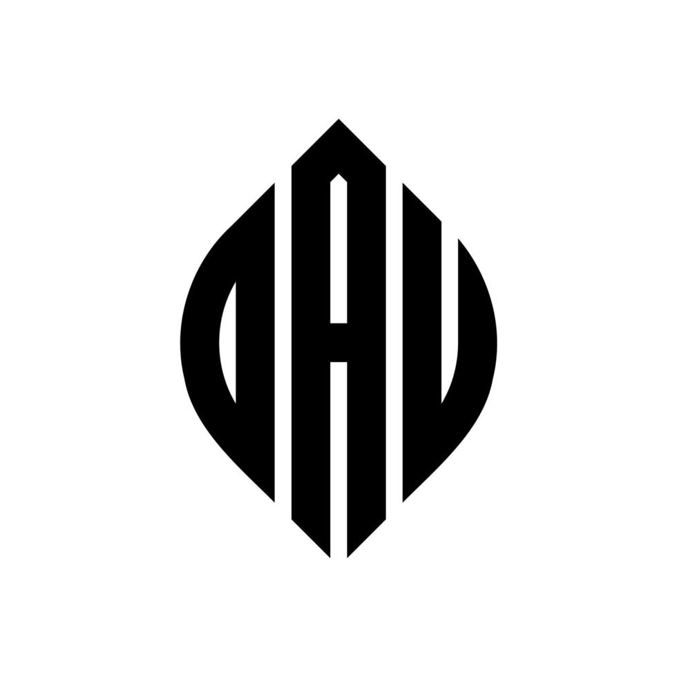Dau-Kreis-Buchstaben-Logo-Design mit Kreis- und Ellipsenform. Dau-Ellipsenbuchstaben mit typografischem Stil. Die drei Initialen bilden ein Kreislogo. Dau-Kreis-Emblem abstrakter Monogramm-Buchstaben-Markierungsvektor. vektor