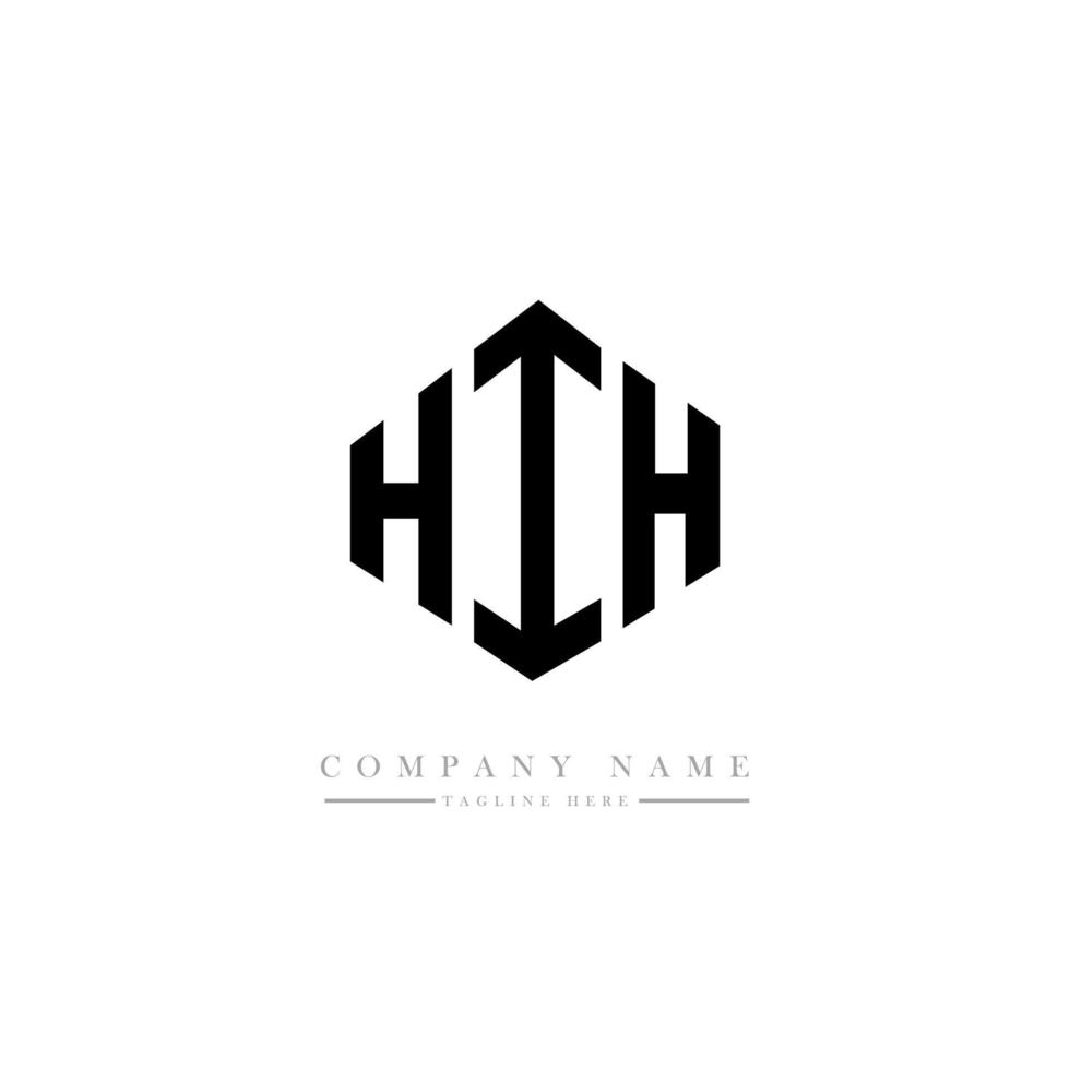 Hih-Brief-Logo-Design mit Polygonform. Hih Polygon- und Würfelform-Logo-Design. hih Hexagon-Vektor-Logo-Vorlage in weißen und schwarzen Farben. hih monogramm, geschäfts- und immobilienlogo. vektor