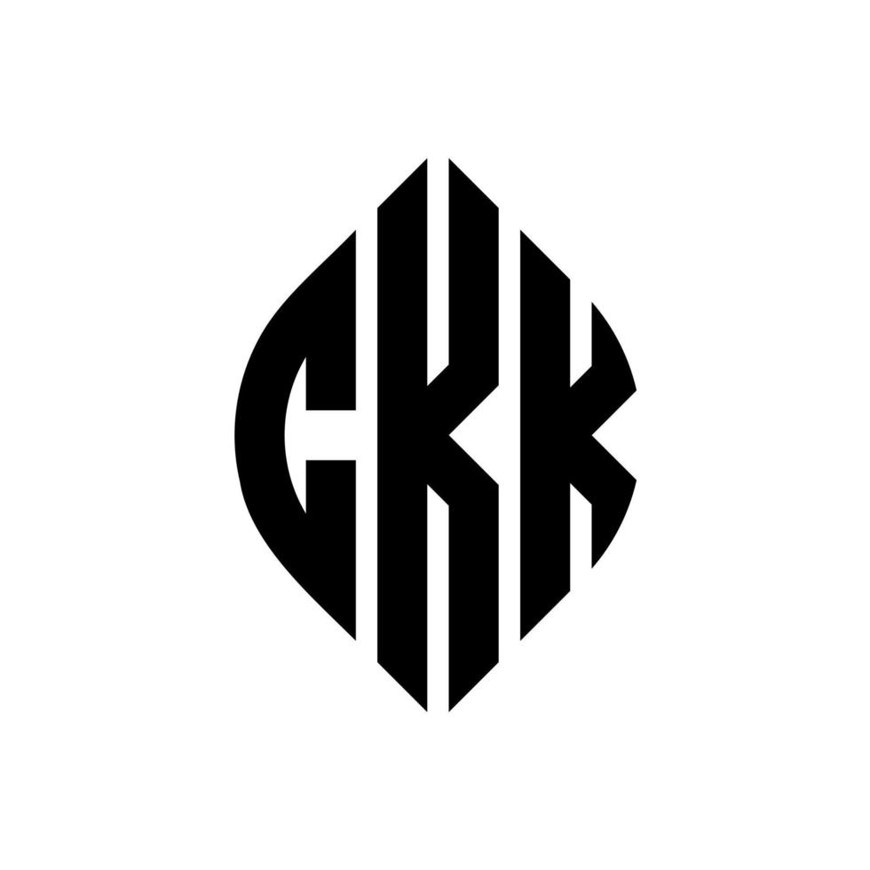 ckk-Kreis-Buchstaben-Logo-Design mit Kreis- und Ellipsenform. ckk Ellipsenbuchstaben mit typografischem Stil. Die drei Initialen bilden ein Kreislogo. ckk-Kreis-Emblem abstrakter Monogramm-Buchstaben-Markierungsvektor. vektor