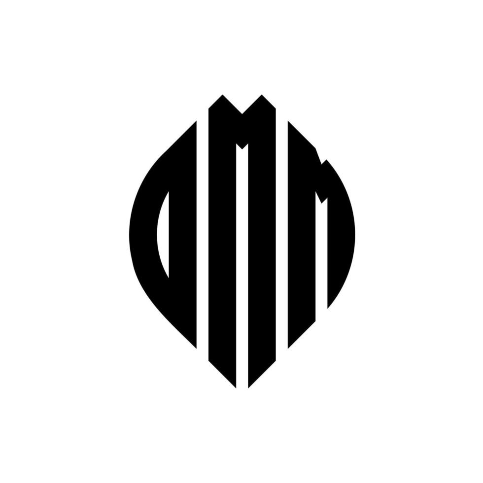 dmm cirkelbokstavslogotyp med cirkel- och ellipsform. dmm ellipsbokstäver med typografisk stil. de tre initialerna bildar en cirkellogotyp. dmm cirkel emblem abstrakt monogram bokstav märke vektor. vektor