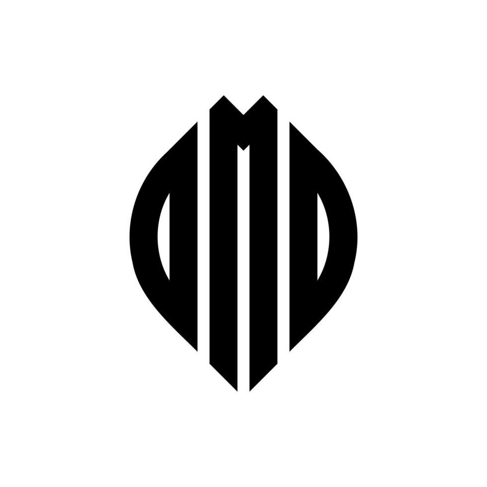 dmd cirkelbokstavslogotypdesign med cirkel och ellipsform. dmd ellipsbokstäver med typografisk stil. de tre initialerna bildar en cirkellogotyp. dmd cirkel emblem abstrakt monogram bokstav märke vektor. vektor