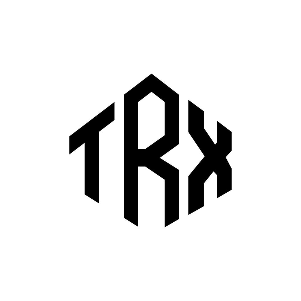 trx-Buchstaben-Logo-Design mit Polygonform. trx-Polygon- und Würfelform-Logo-Design. trx Sechseck-Vektor-Logo-Vorlage in weißen und schwarzen Farben. trx-monogramm, geschäfts- und immobilienlogo. vektor