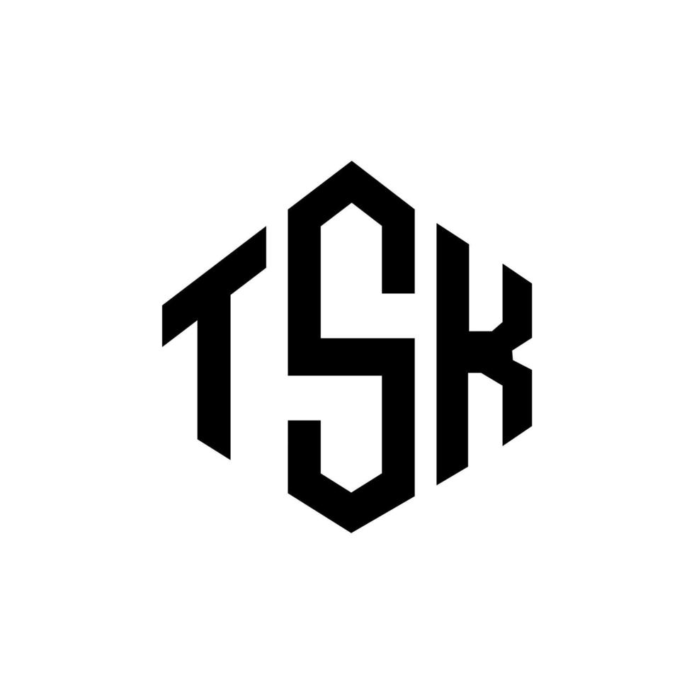 tsk-Buchstaben-Logo-Design mit Polygonform. tsk Polygon- und Würfelform-Logo-Design. tsk Sechseck-Vektor-Logo-Vorlage in weißen und schwarzen Farben. tsk-monogramm, geschäfts- und immobilienlogo. vektor