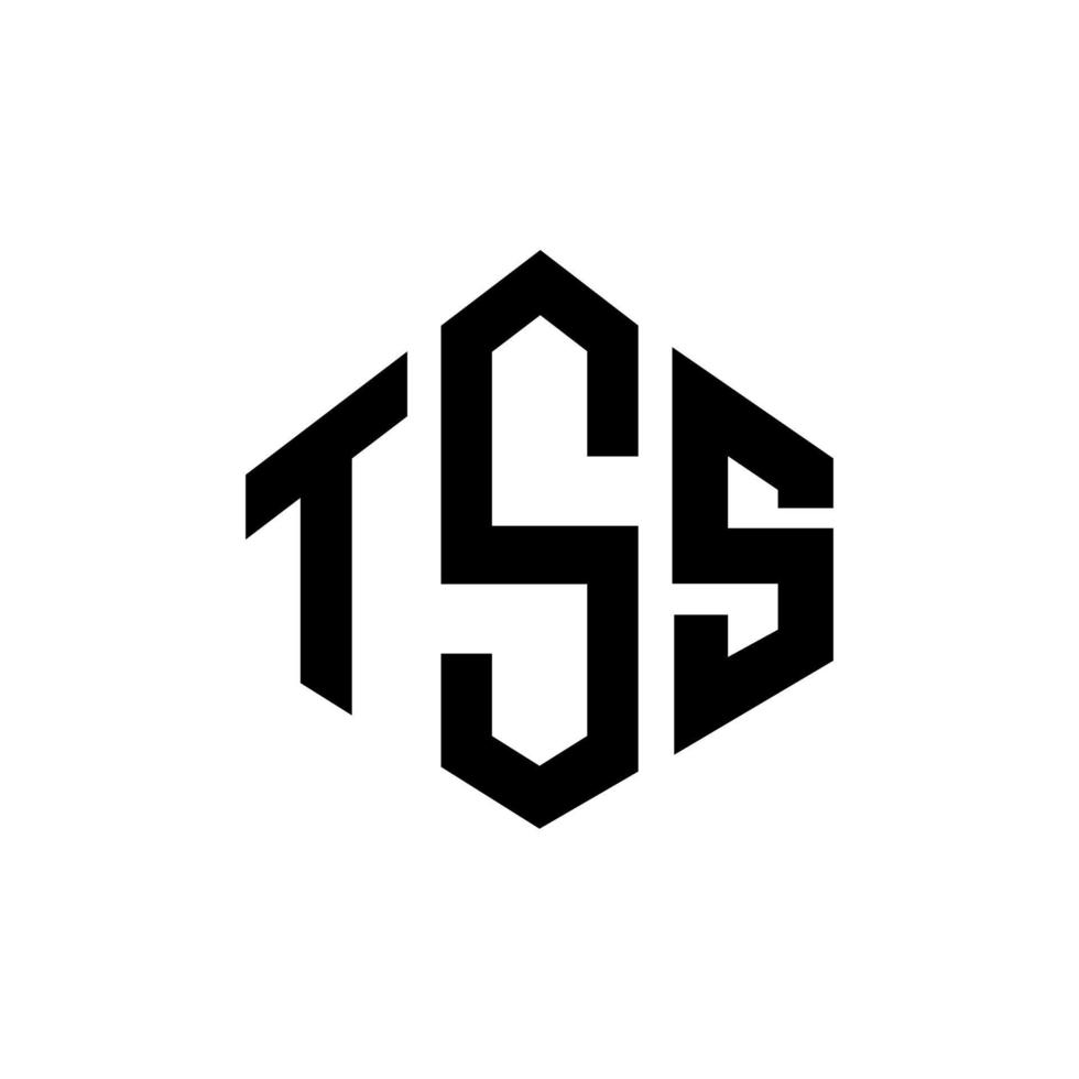 tss brev logotyp design med polygon form. tss polygon och kubform logotypdesign. tss hexagon vektor logotyp mall vita och svarta färger. tss monogram, affärs- och fastighetslogotyp.