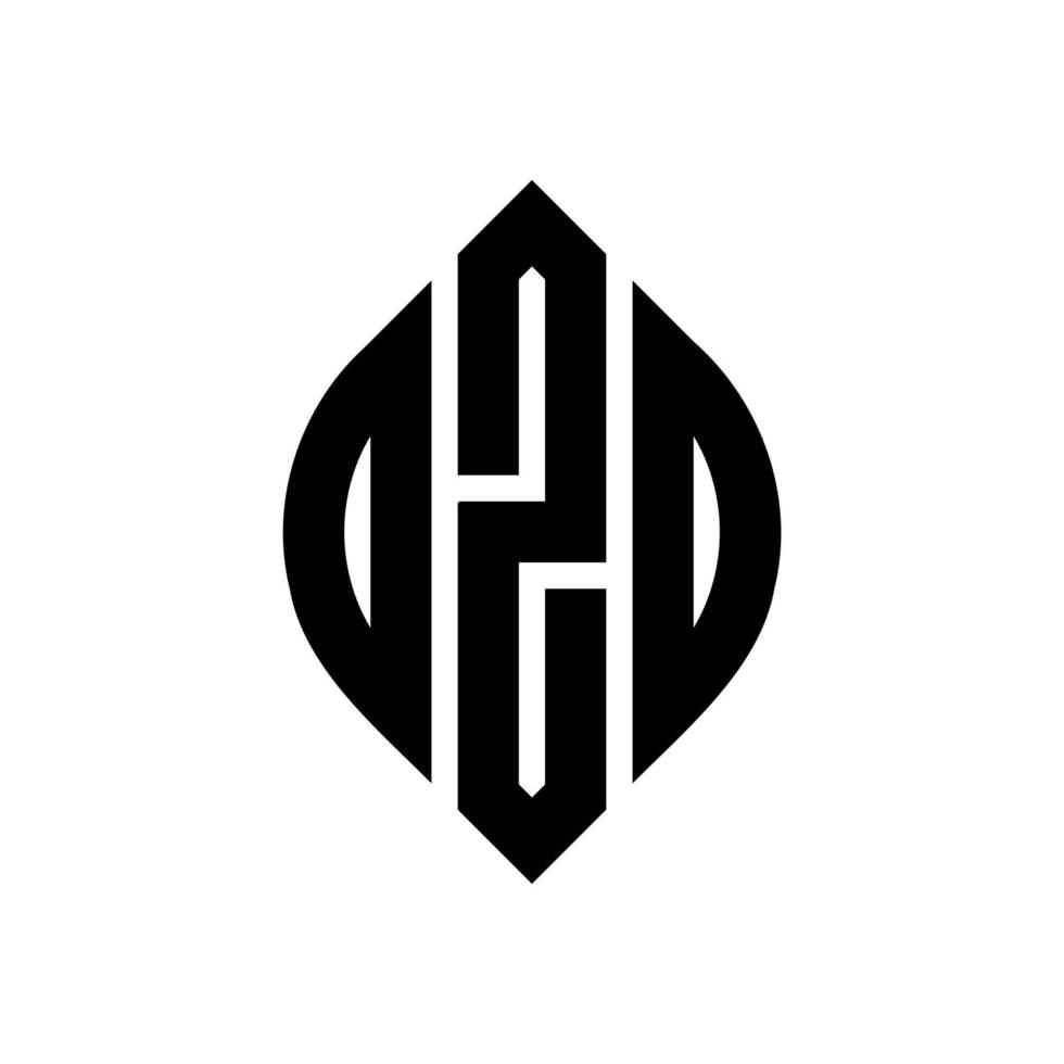 dzo-Kreisbuchstaben-Logo-Design mit Kreis- und Ellipsenform. Dzo-Ellipsenbuchstaben mit typografischem Stil. Die drei Initialen bilden ein Kreislogo. Dzo-Kreis-Emblem abstrakter Monogramm-Buchstaben-Markenvektor. vektor