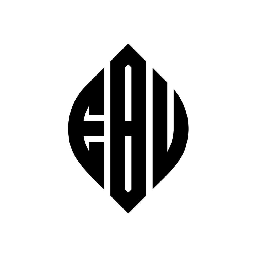 ebu-Kreisbuchstaben-Logo-Design mit Kreis- und Ellipsenform. ebu-ellipsenbuchstaben mit typografischem stil. Die drei Initialen bilden ein Kreislogo. Ebu-Kreis-Emblem abstrakter Monogramm-Buchstaben-Markierungsvektor. vektor