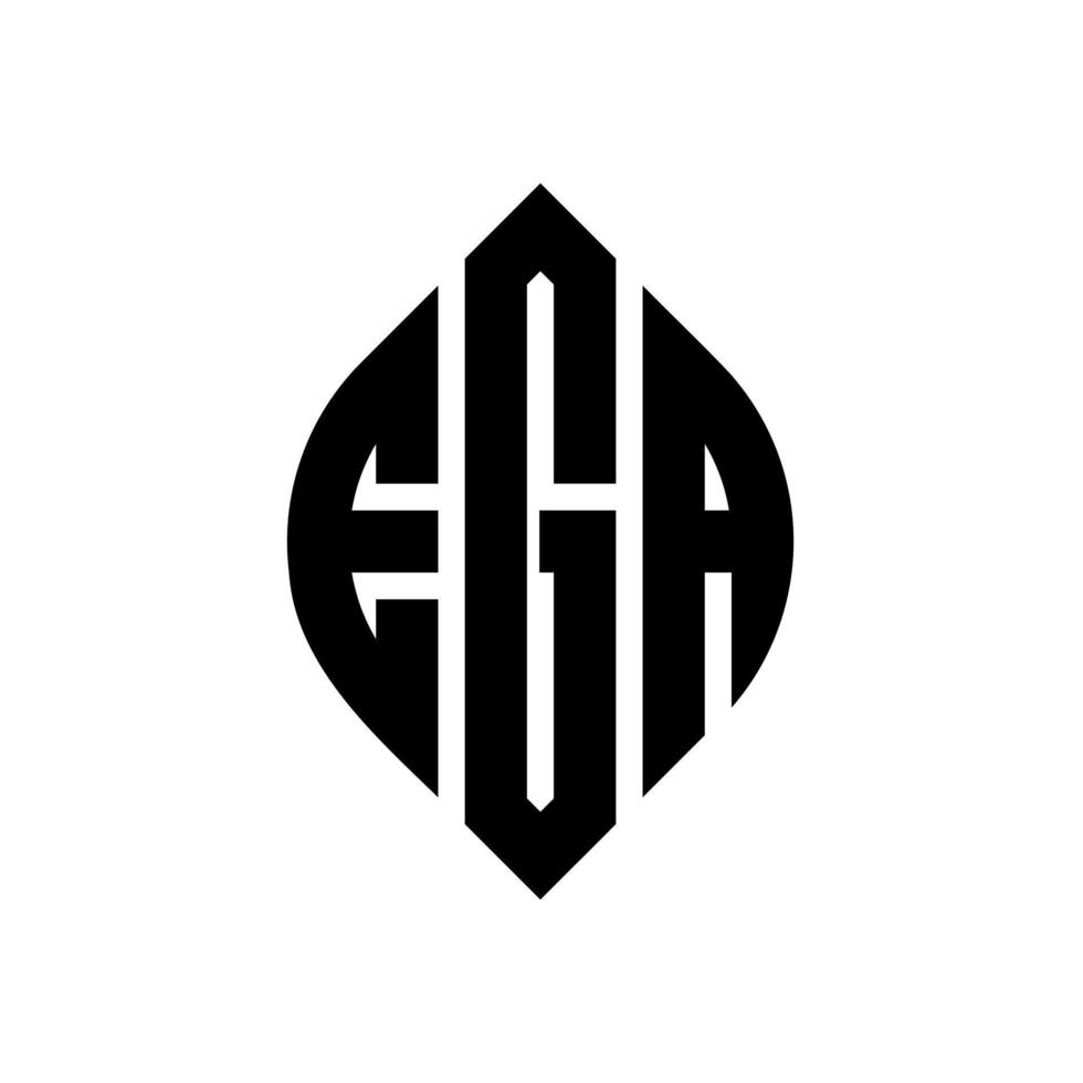 ega cirkelbokstavslogotypdesign med cirkel- och ellipsform. ega ellipsbokstäver med typografisk stil. de tre initialerna bildar en cirkellogotyp. ega cirkel emblem abstrakt monogram bokstav märke vektor. vektor