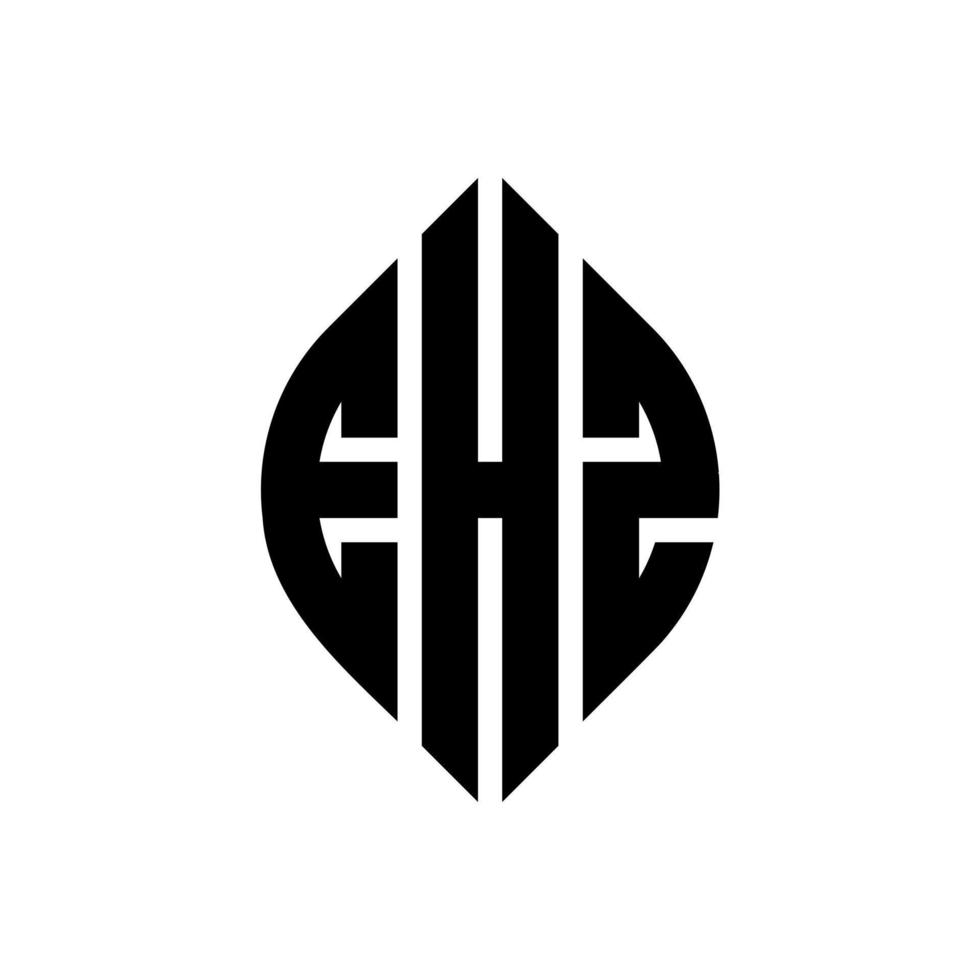 ehz cirkelbokstavslogotypdesign med cirkel och ellipsform. ehz ellipsbokstäver med typografisk stil. de tre initialerna bildar en cirkellogotyp. ehz cirkel emblem abstrakt monogram bokstav märke vektor. vektor