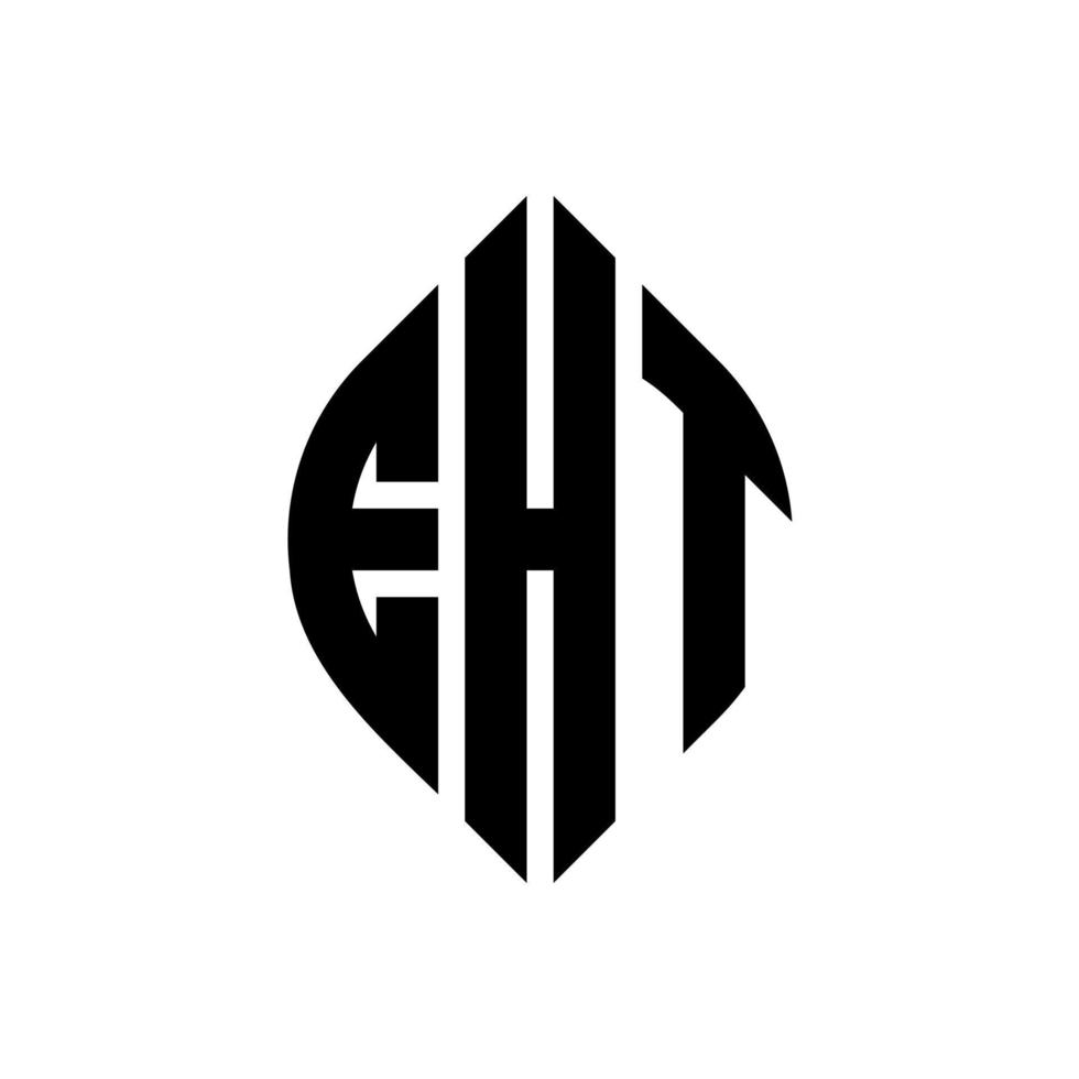 Eht-Kreis-Buchstaben-Logo-Design mit Kreis- und Ellipsenform. eht Ellipsenbuchstaben mit typografischem Stil. Die drei Initialen bilden ein Kreislogo. Eht-Kreis-Emblem abstrakter Monogramm-Buchstaben-Markenvektor. vektor