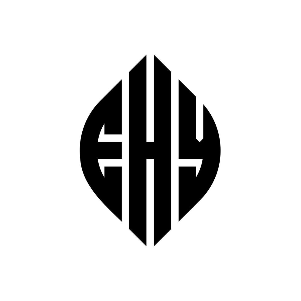 ehy cirkel bokstavslogotyp design med cirkel och ellipsform. ehy ellipsbokstäver med typografisk stil. de tre initialerna bildar en cirkellogotyp. ehy cirkel emblem abstrakt monogram brev märke vektor. vektor