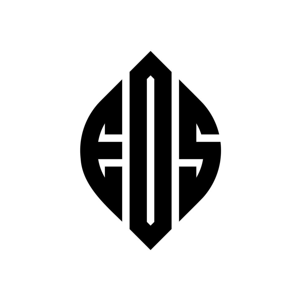 eos cirkelbokstavslogotypdesign med cirkel och ellipsform. eos ellipsbokstäver med typografisk stil. de tre initialerna bildar en cirkellogotyp. eos cirkel emblem abstrakt monogram bokstav märke vektor. vektor