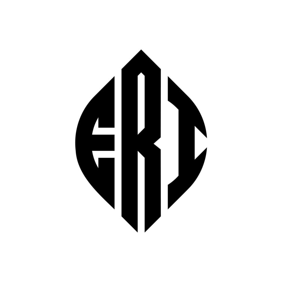 eri cirkel bokstavslogotyp design med cirkel och ellipsform. eri ellips bokstäver med typografisk stil. de tre initialerna bildar en cirkellogotyp. eri cirkel emblem abstrakt monogram brev märke vektor. vektor