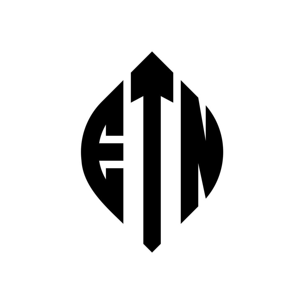 etn-Kreis-Buchstaben-Logo-Design mit Kreis- und Ellipsenform. etn Ellipsenbuchstaben mit typografischem Stil. Die drei Initialen bilden ein Kreislogo. ETN-Kreis-Emblem abstrakter Monogramm-Buchstaben-Markierungsvektor. vektor